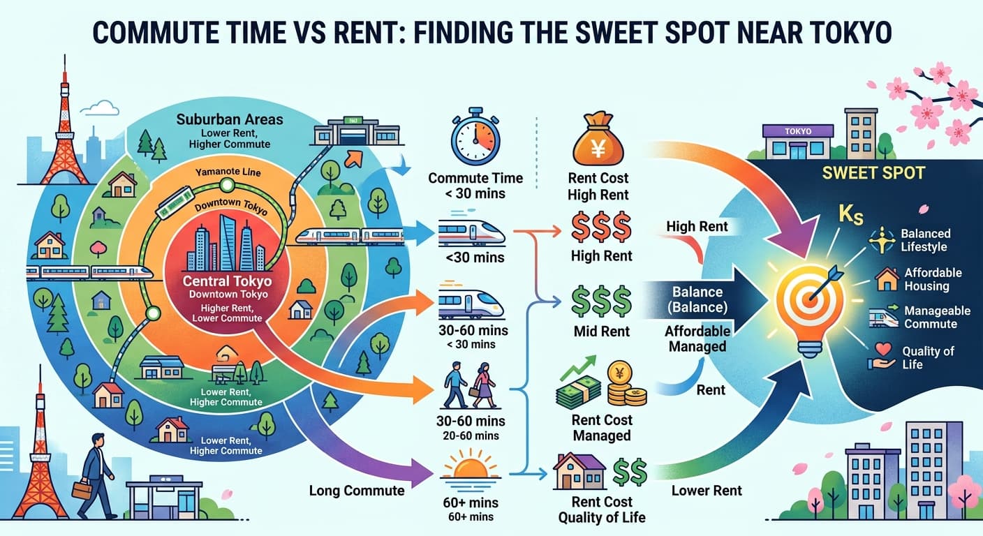 Commute Time vs Rent: Finding the Sweet Spot Near Tokyo