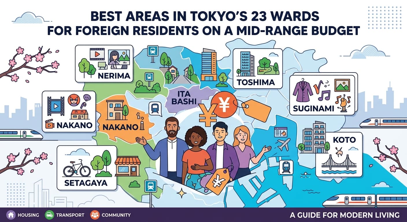 Best Areas in Tokyo's 23 Wards for Foreign Residents on a Mid-Range Budget